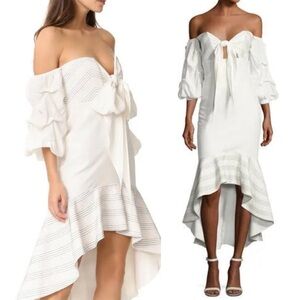 Alexis Zuki 100% Silk Strappless High Low Dress Size M Boho‎ Resort Maxi